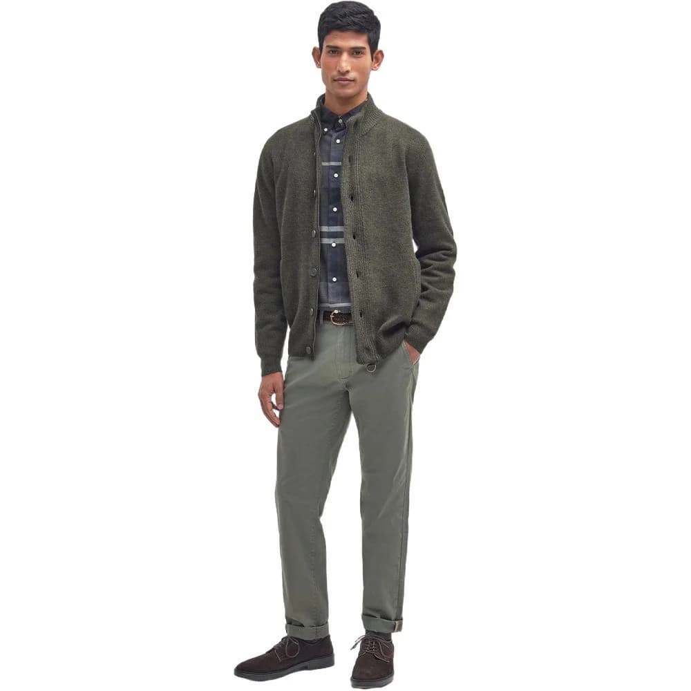 M's Essential Patch Zip Through Knitted Jumper Seaweed, view: 1