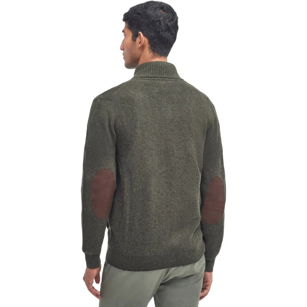M's Essential Patch Zip Through Knitted Jumper Seaweed, view: 3
