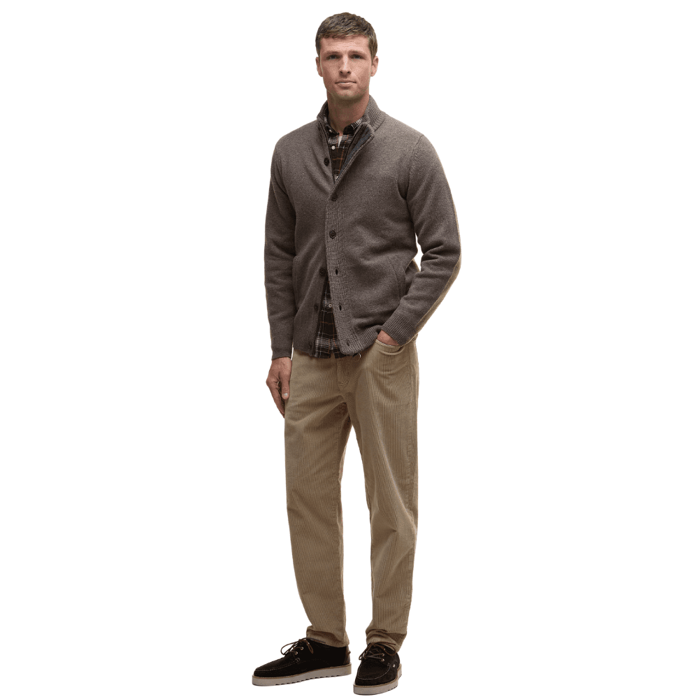 M's Essential Patch Zip Through Knitted Jumper Dark Stone, view: 6