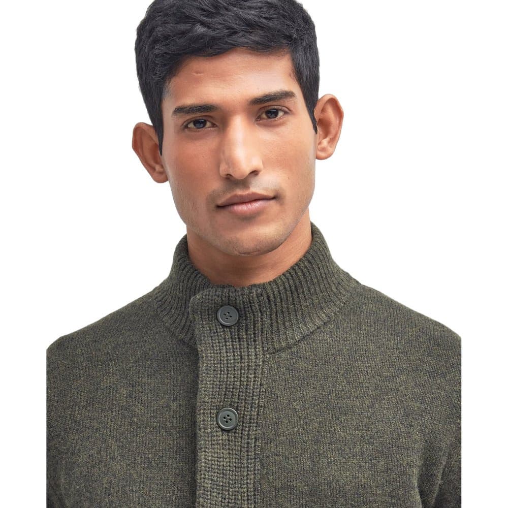 M's Essential Patch Zip Through Knitted Jumper Seaweed, view: 4