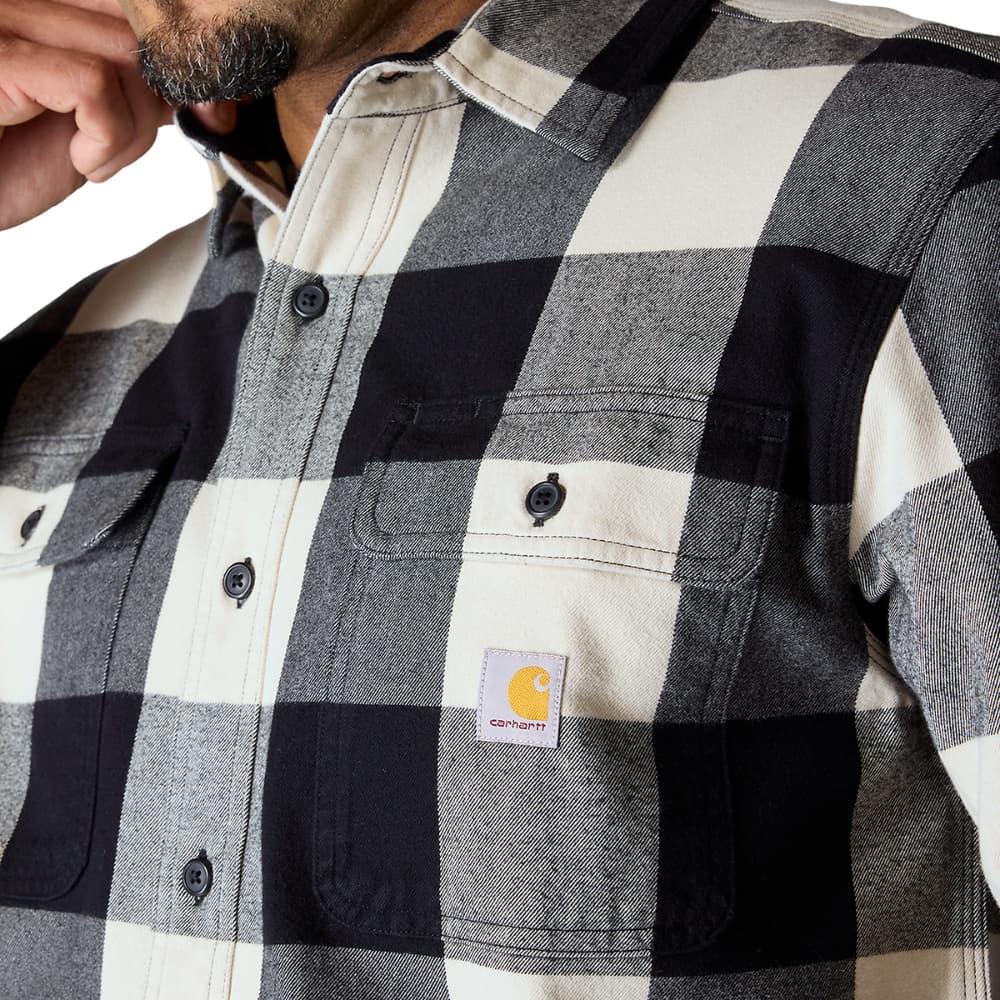 Carhartt M's Long-Sleeve Plaid Shirt Oat Milk, view: 3