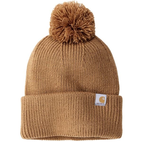 Carhartt W's Knit Pom-Pom Cuffed Beanie Carhartt® Brown, view: 0