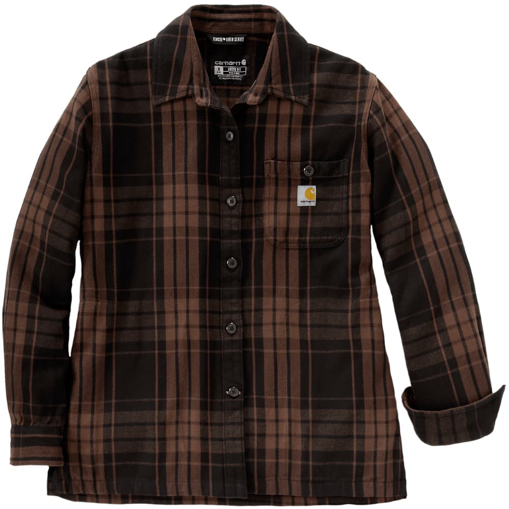 Carhartt W's Loose Fit Twill Plaid Shirt Black, view: 0
