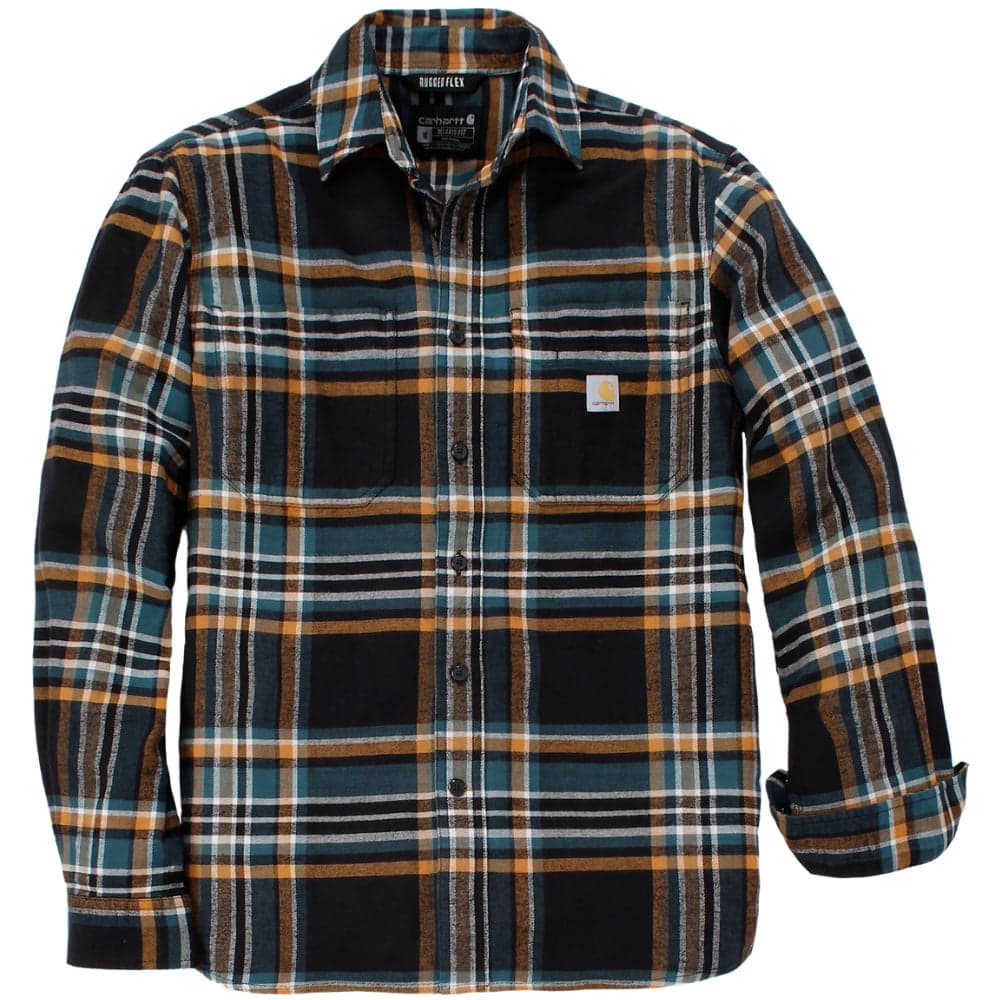 Carhartt M's Flannel Long-Sleeve Plaid Shirt Black, view: 0