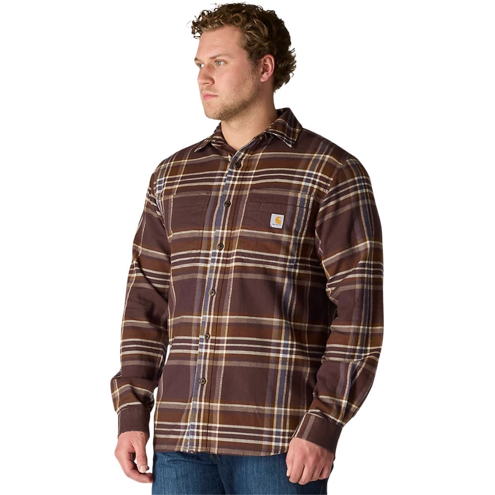 Carhartt M's Flannel Long-Sleeve Plaid Shirt Dark Sepia, view: 2