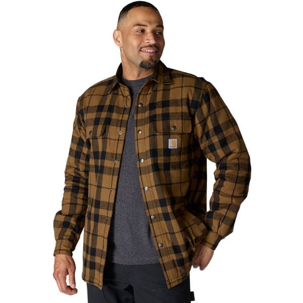 Carhartt M's Flannel Sherpa-Lined Shirt Jacket Carhartt® Brown, view: 2