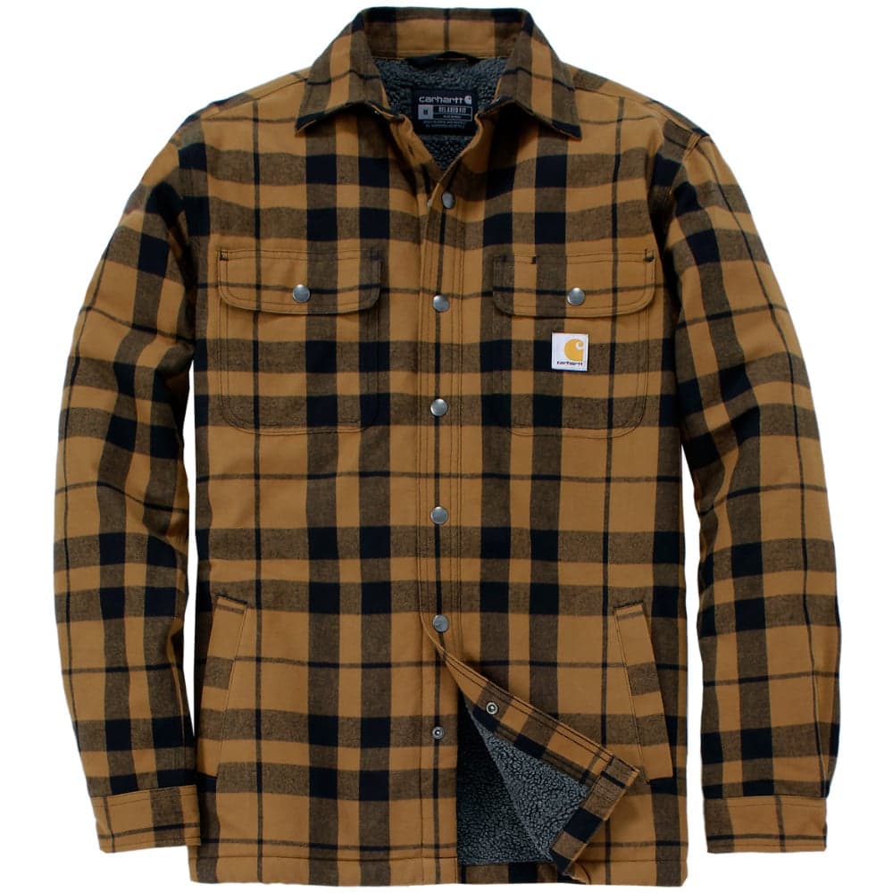 Carhartt M's Flannel Sherpa-Lined Shirt Jacket Carhartt® Brown, view: 0