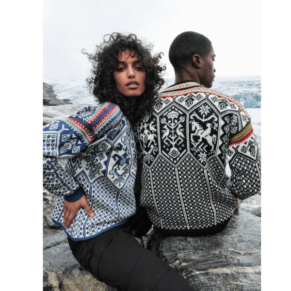 W's 1994 Fem Sweater Indigo Offwhite Mustard, view: 6