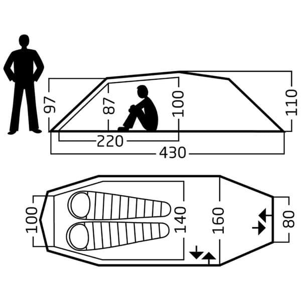 Oppland 2 (2.0) PU Tent Dark Olive Green, view: 12