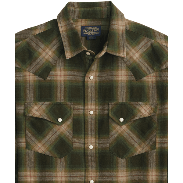 M's Wyatt Shirt Olive Multi Plaid, view: 1