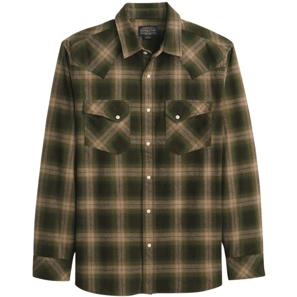 M's Wyatt Shirt Olive Multi Plaid, view: 0