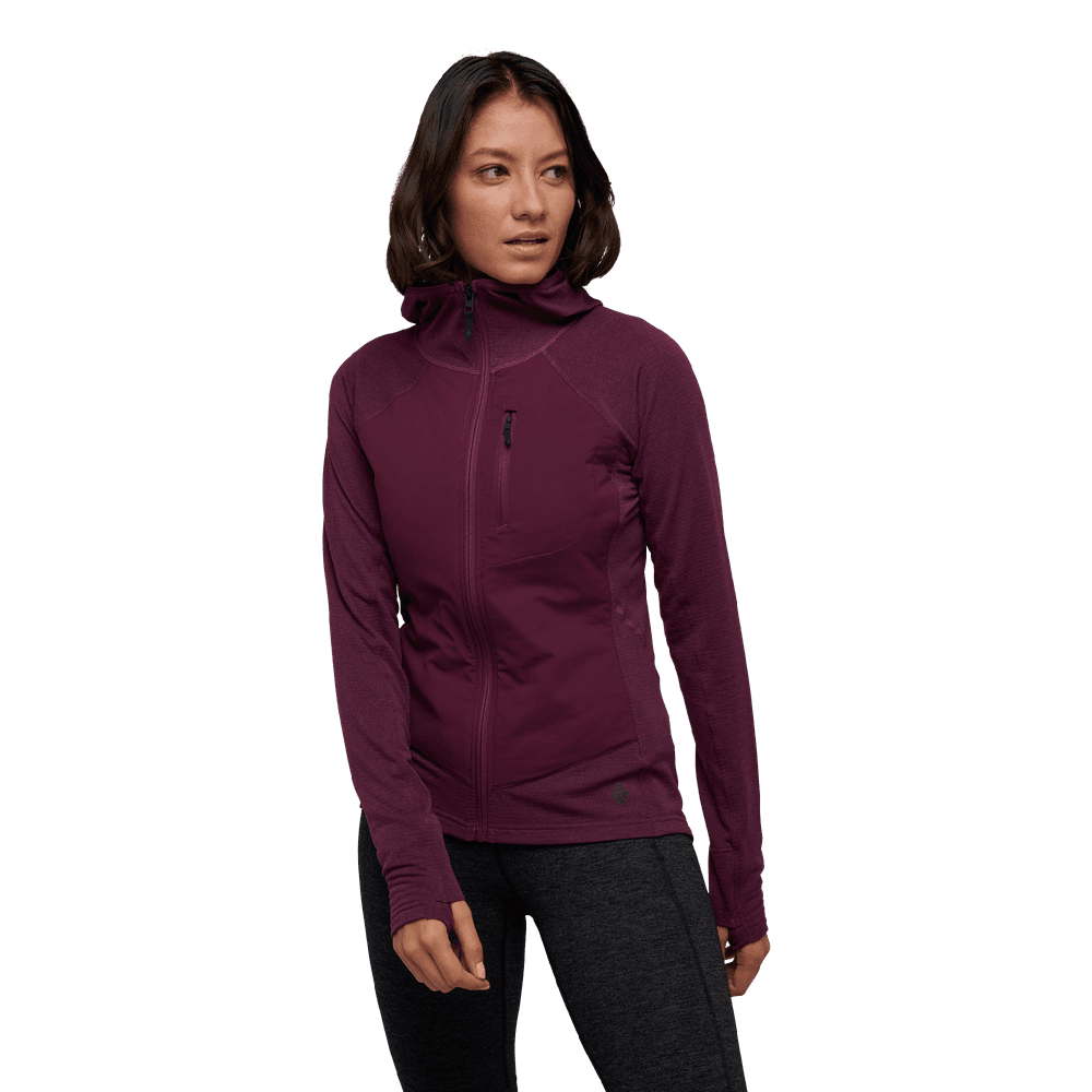 W Coefficient Lt Hybrid Hoody Blackberry, view: 1