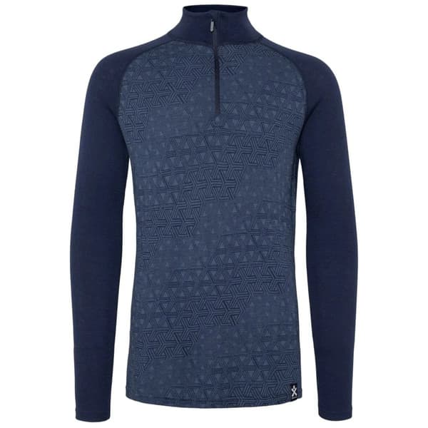Geo Merino Wool Halfzip Navy, view: 0