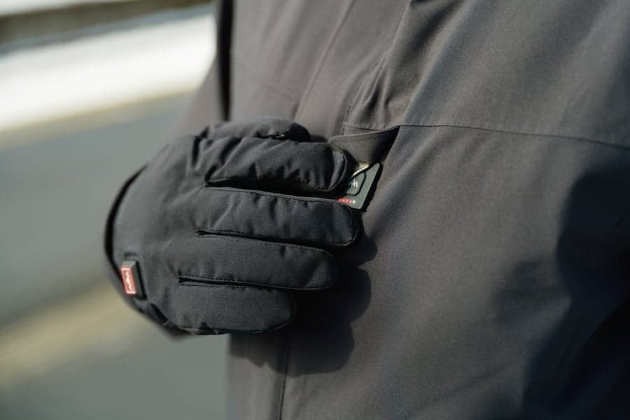 Heated Oslo Coat Womens Navy, view: 17