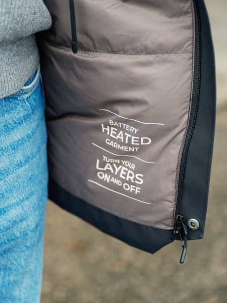 Heated Oslo Coat Womens Navy, view: 18