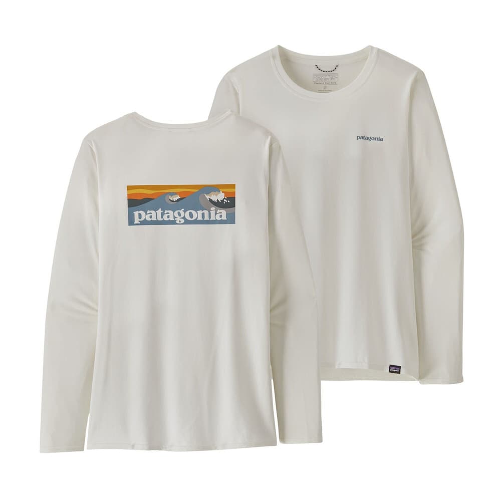 W's L/S Cap Cool Daily Graphic Shirt - Waters Boardshort Logo Light Plume Grey: White, view: 2