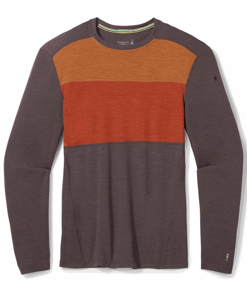 Men's Classic Thermal Merino Base Layer Colorblock Crew Shale Heather, view: 0