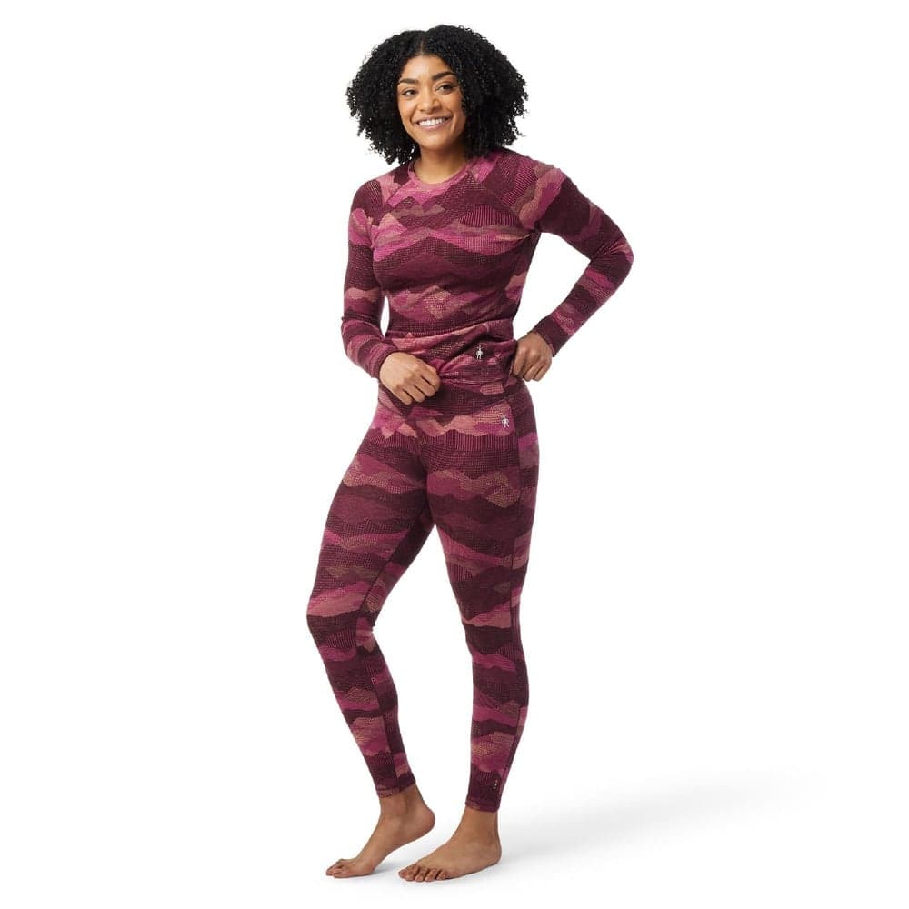 Women's Classic Thermal Merino Base Layer Pattern Bottom Festive Fuchsia Mountain Scape, view: 2