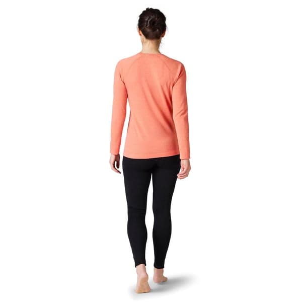 Women's Classic Thermal Merino Base Layer Crew Sunset Coral Heather, view: 2
