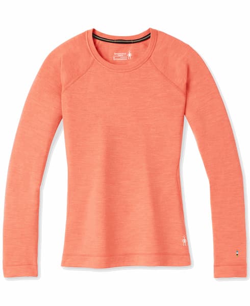 Women's Classic Thermal Merino Base Layer Crew Sunset Coral Heather, view: 0