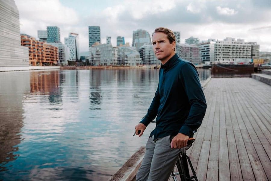 Marcus Slim Sky Blue All Navy Blue, view: 2