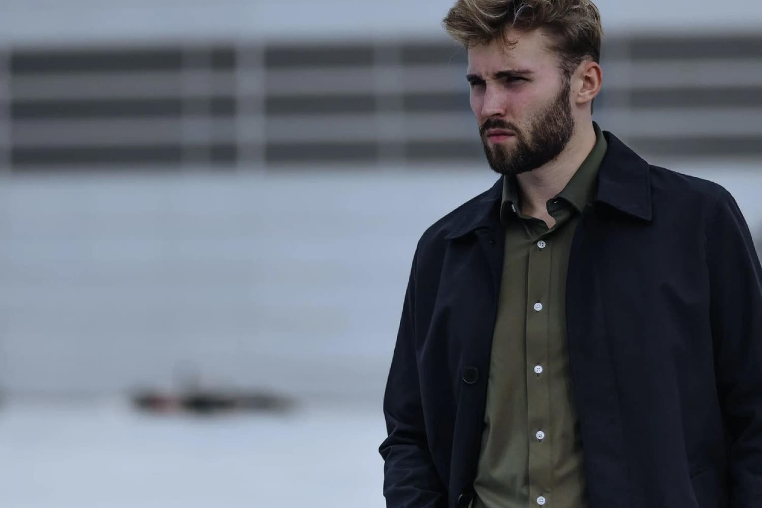 Marcus Slim Sky Blue Forest Green, view: 5