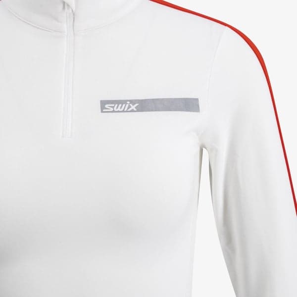 Roadline NTS Half Zip Baselayer Top W Bright White/Fiery Red, view: 3