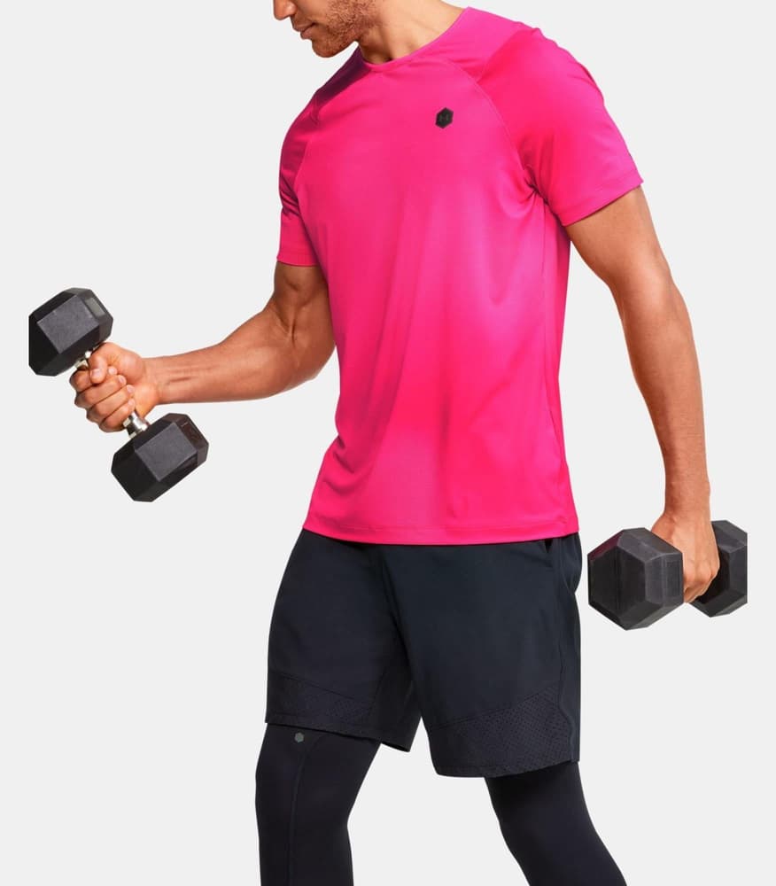 RUSH HeatGear Fitted Printed Pink Surge, view: 3