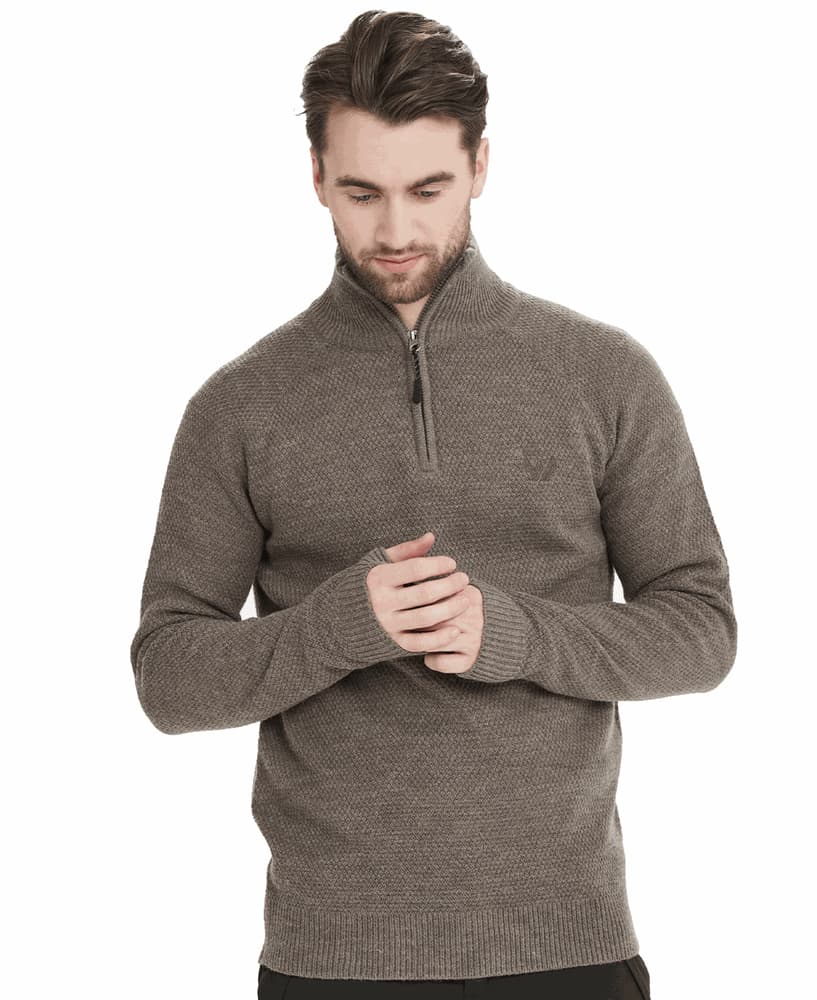 Santus M half Zip Knit Dark Grey Melange, view: 0