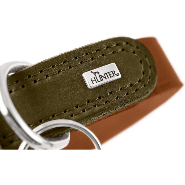 Collar Lemvig 60/M-L Leather Cognac/Olive Green, view: 1