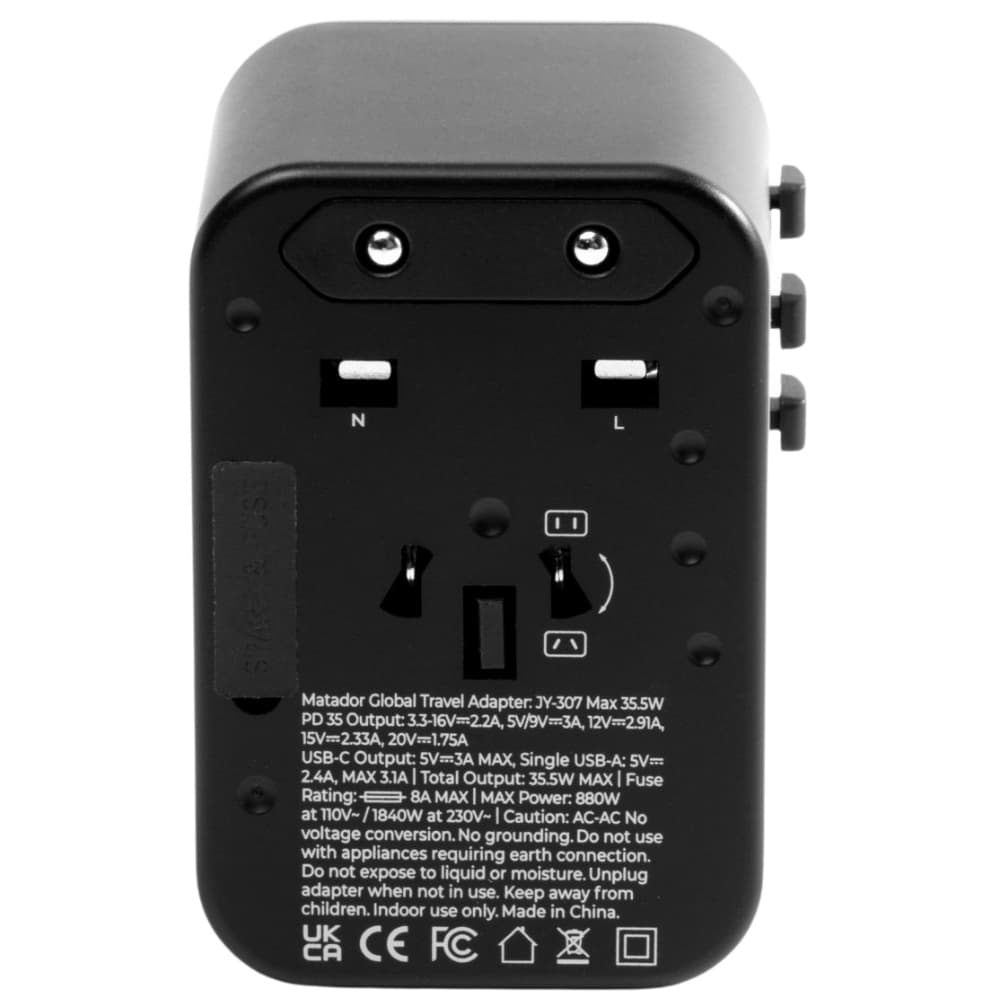 Global Travel Adapter Black, view: 3