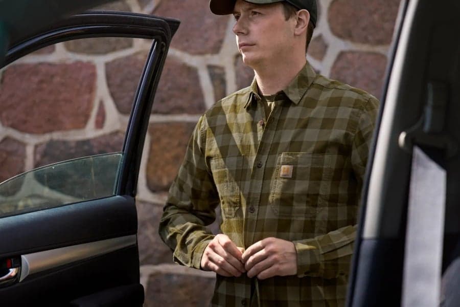 Scandinavian L/S Unisex Dark Olive Check, view: 1