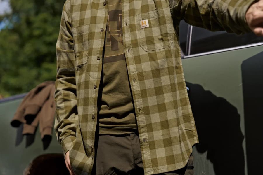 Scandinavian L/S Unisex Dark Olive Check, view: 7