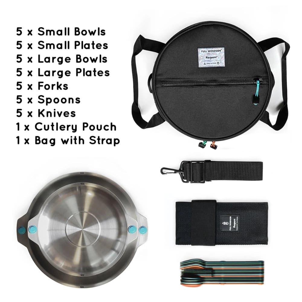 Full-Windsor Magware Bowls-Plates Full Set For 5, view: 1