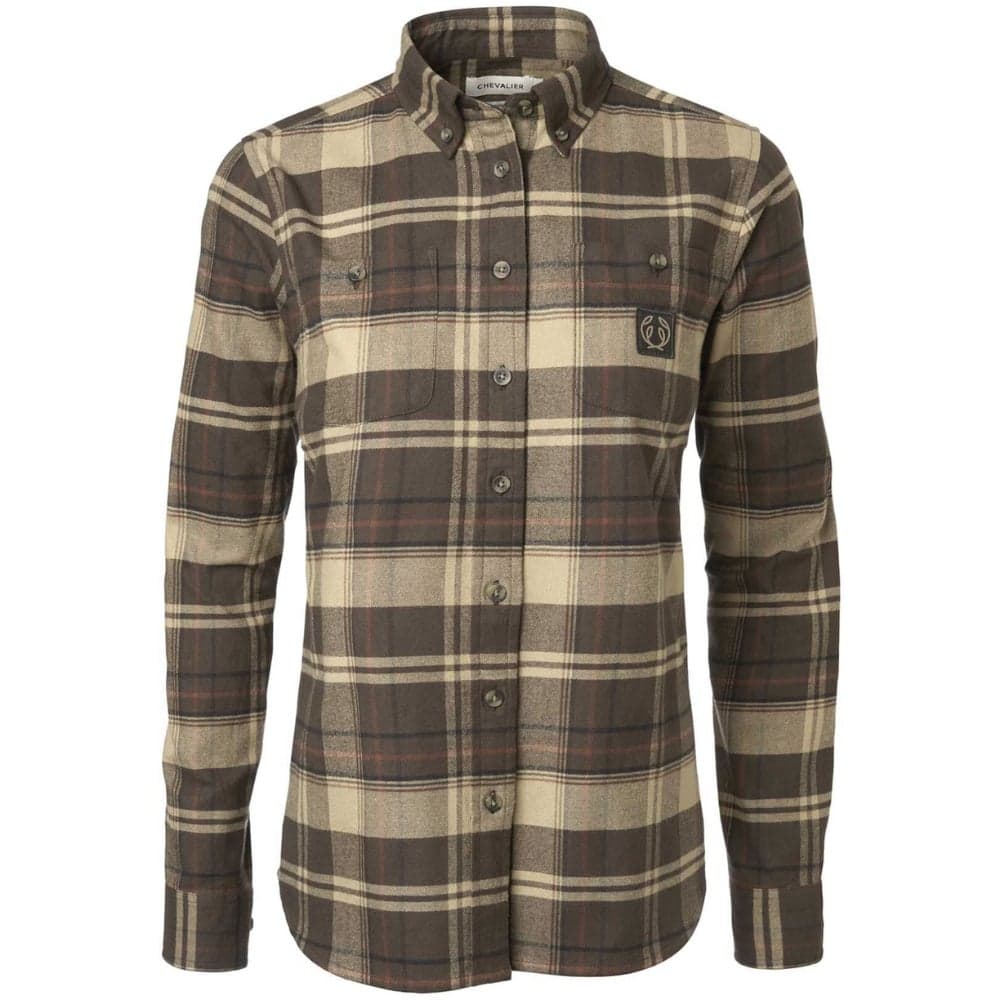 W's Heron Flannel Shirt Soil Brown Checked, view: 0