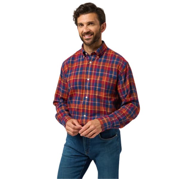 M's Ilkley Flannel Shirt Red Check, view: 1