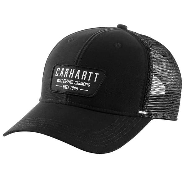 Workwear Mesh Back Crafted Patch Cap Black, view: 0