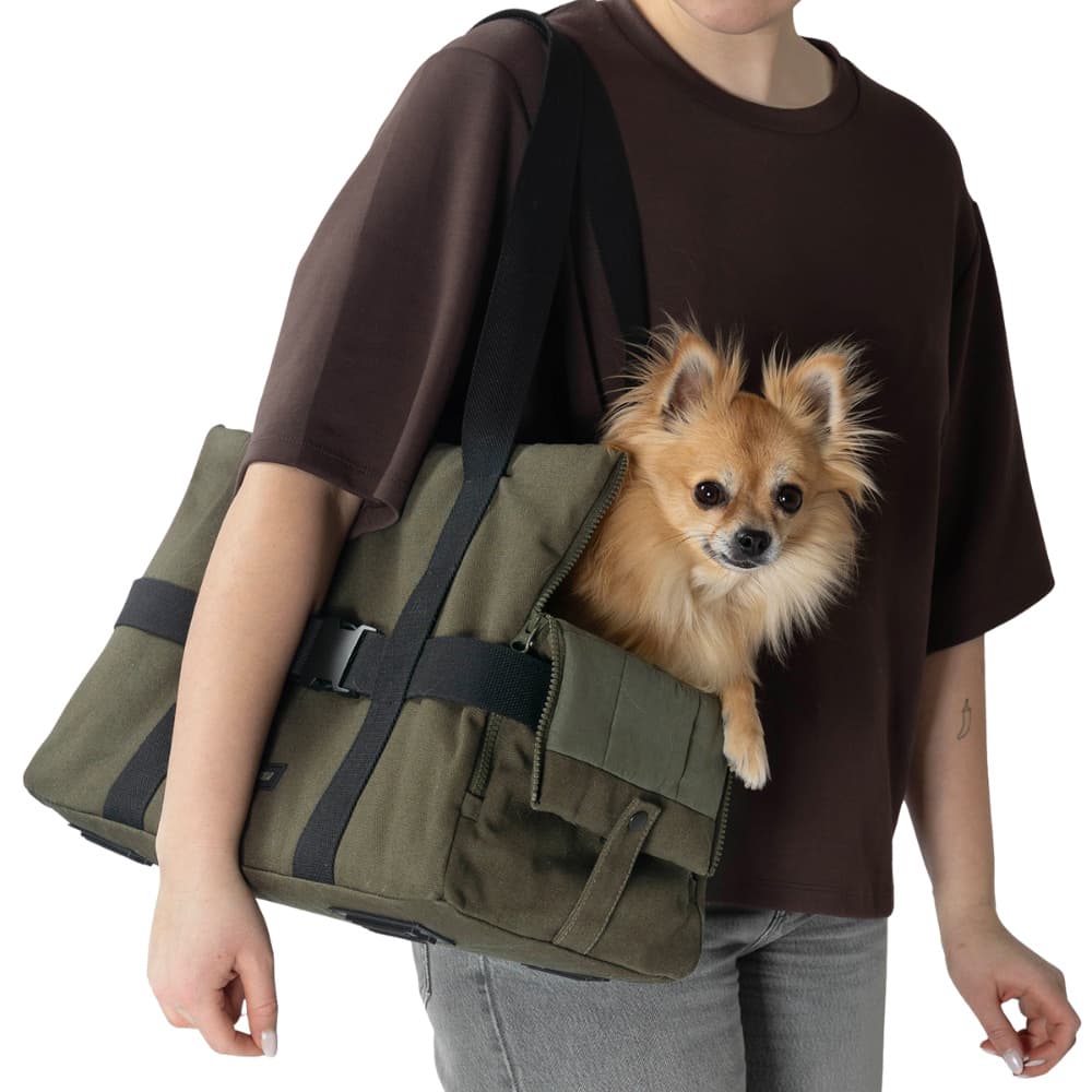Dog Carrier Turin Canvas Olive, view: 11