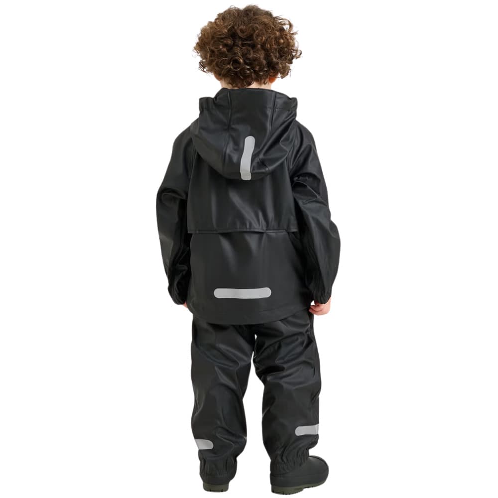 Kids Packable Rainbreaker Set Black, view: 1