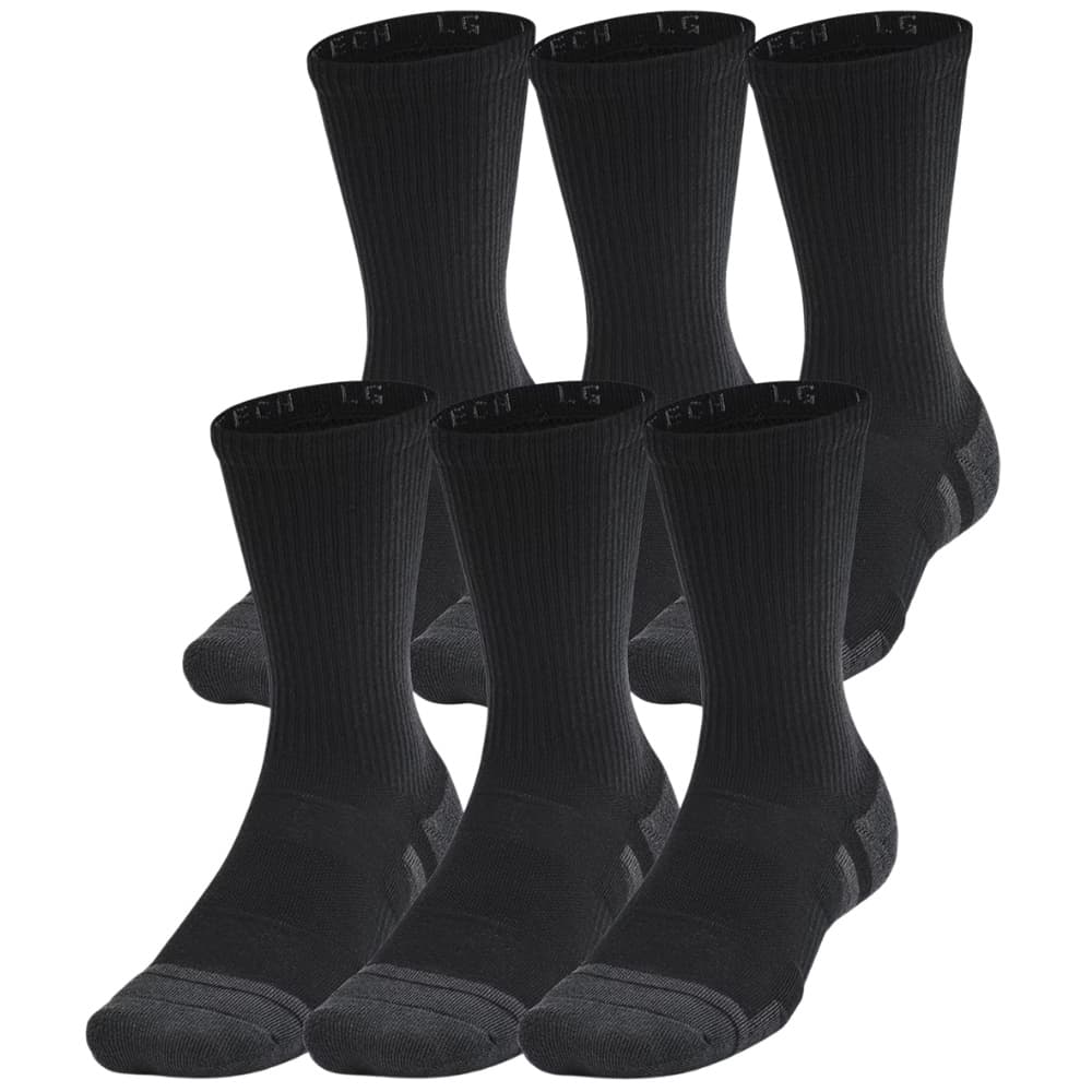 UA Performance Tech Crew Unisex 6-pack Black, view: 0