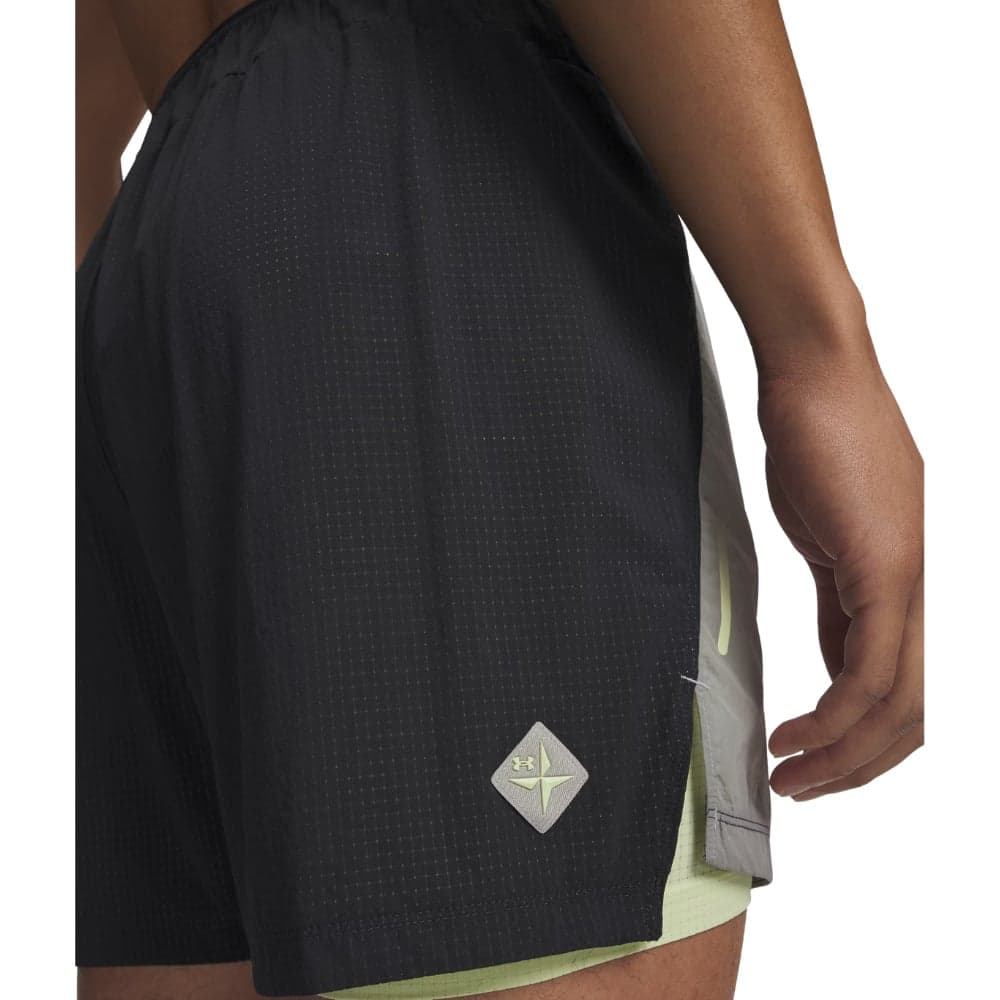 UA M's Trail Run 5' Lined Short Titanium, view: 2