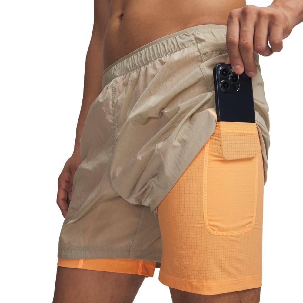 UA M's Trail Run 5' Lined Short City Khaki, view: 2