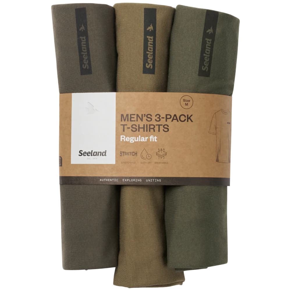 M's T-Shirt, 3-Pack Pine Green/Military Olive/Grape Leaf, view: 1