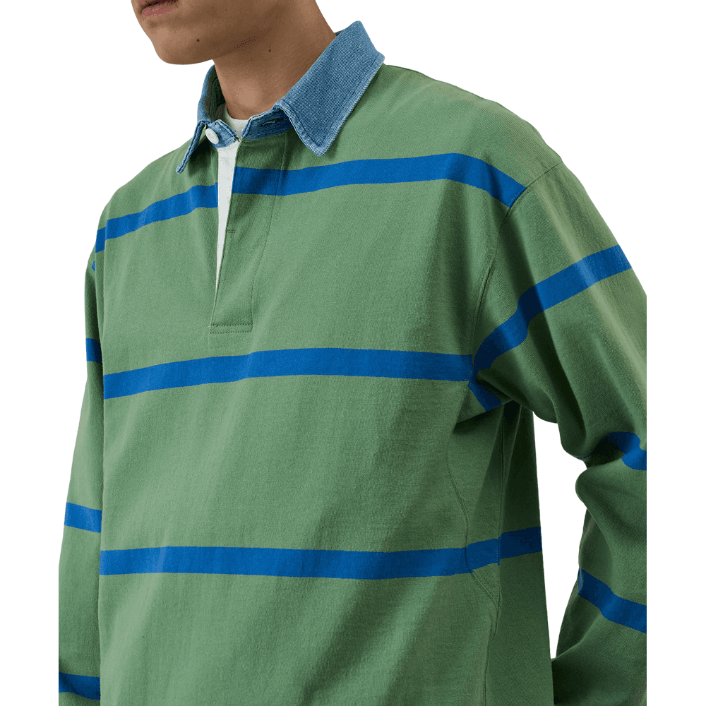 Langdon Rugby Shirt Olive /Blue, view: 1