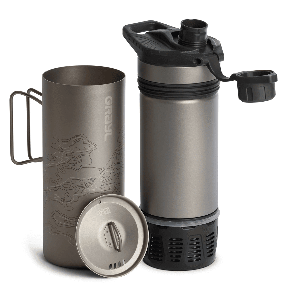Geopress Ti Filter & Purifier Bottle With Cooking Lid 710Ml Covert Black, view: 1