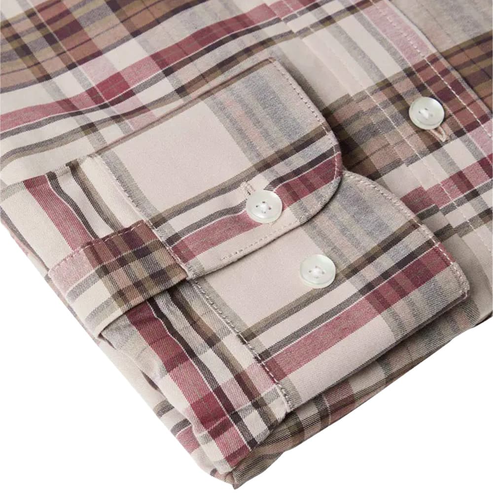 Betley Regular Fit Shirt Men Millet Brown Checked, view: 3