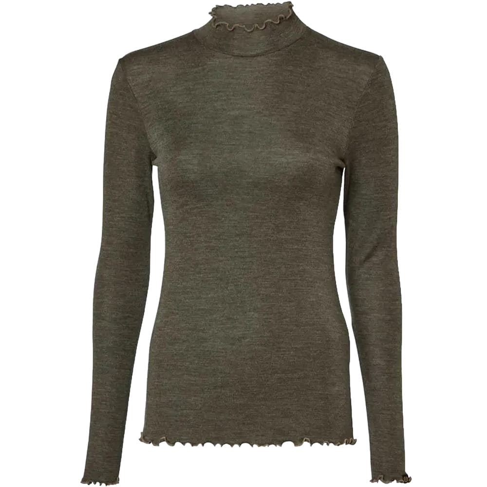 Haven Longsleeve Wool Top Women Dark Autumn Green, view: 0