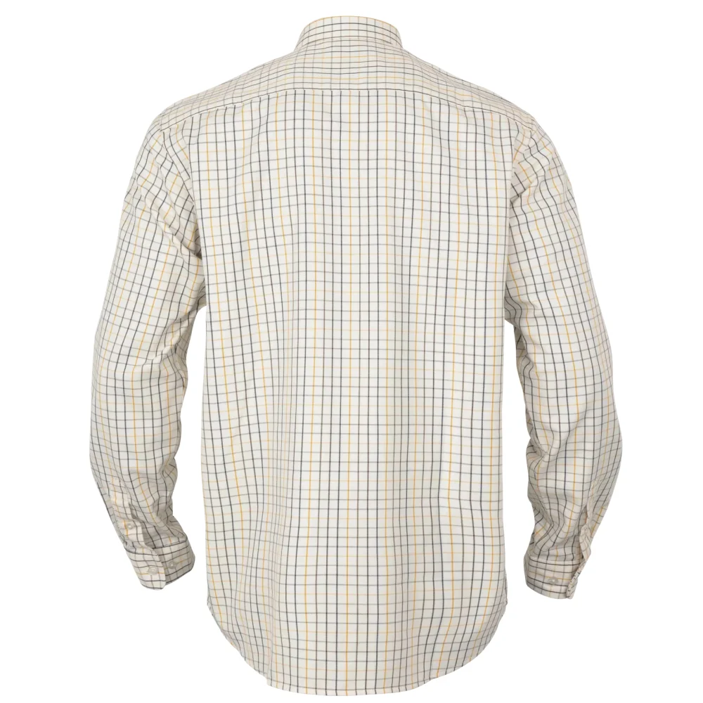 Haywood Langermet Skjorte i Ullblanding Arrowwood Yellow Check, view: 1
