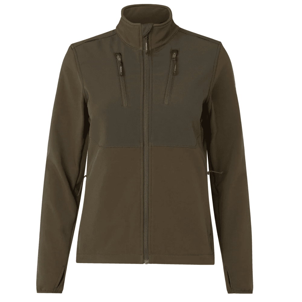 Scandinavian Softshelljakke Dame Willow Green/Shadow Brown, view: 0