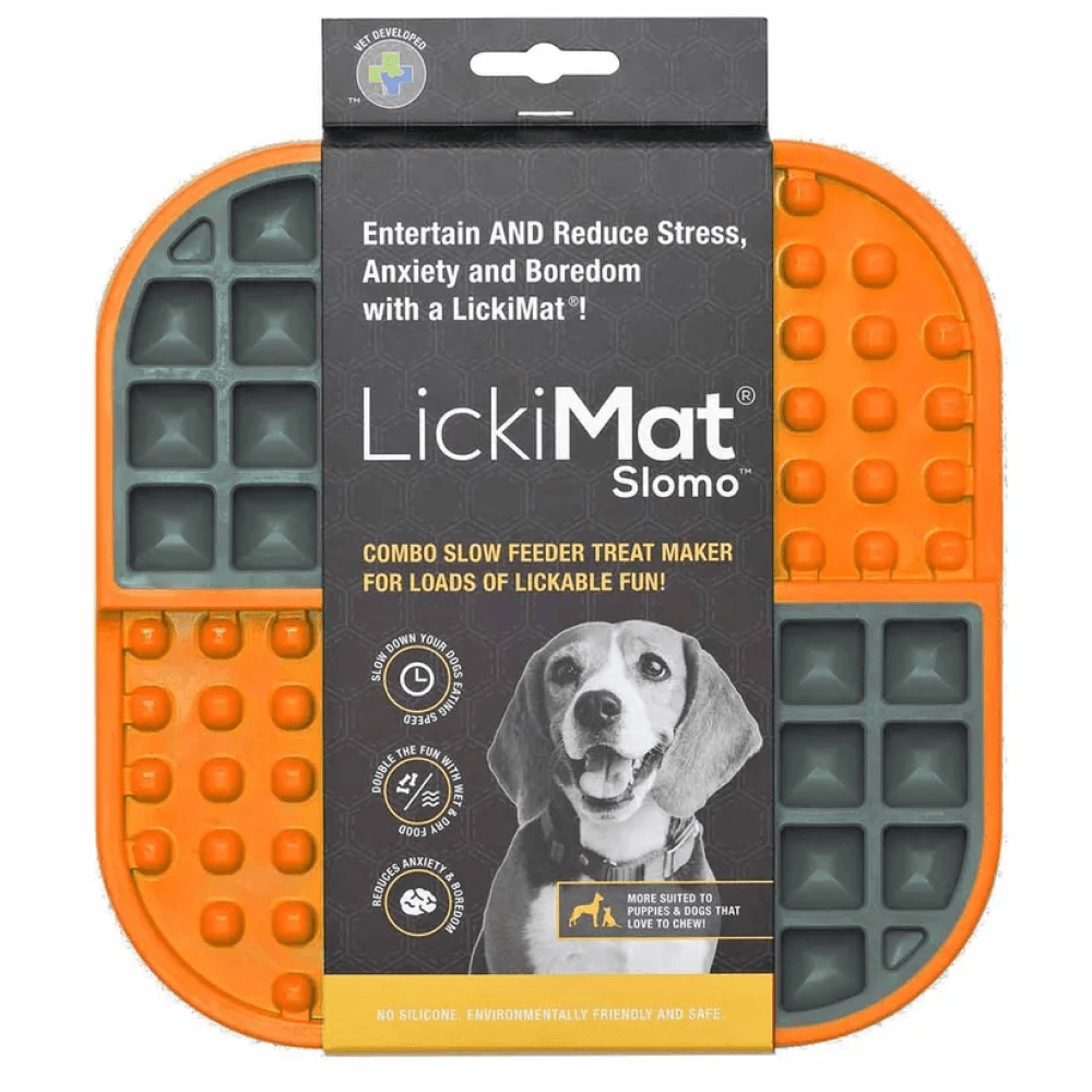 Hundskål Lickimat Slomo Orange/Black, view: 1